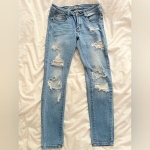 Machine Light Wash Denim Jeans Sz 27